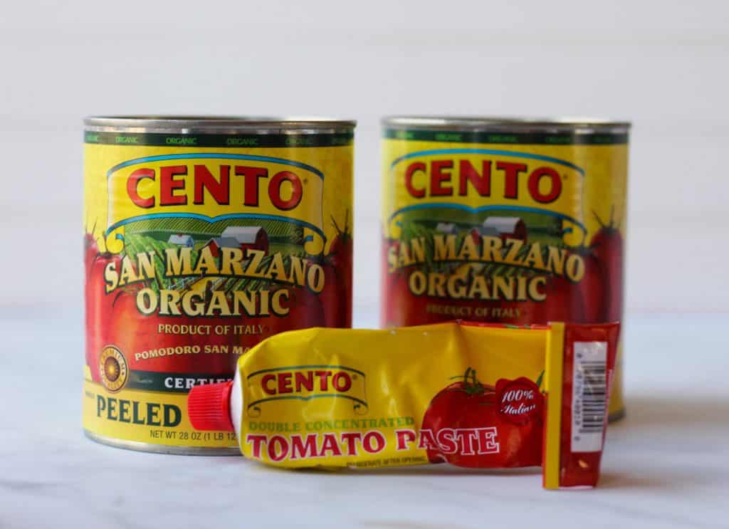 san marzano canned tomatoes and tomato paste