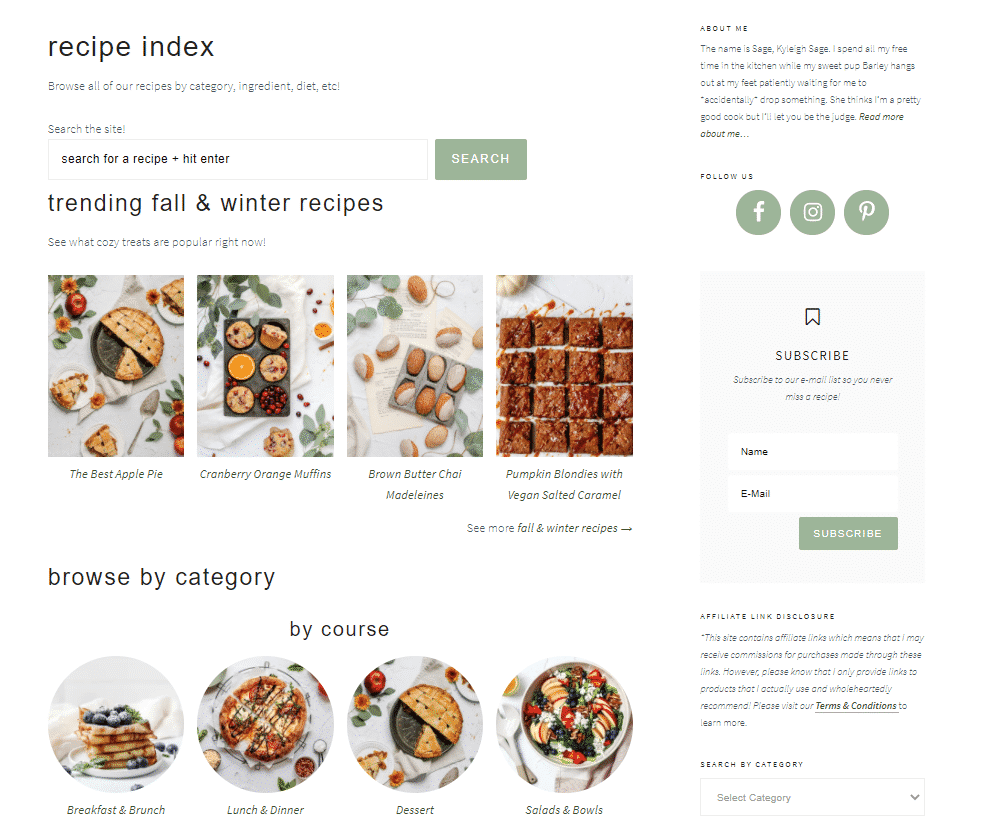 cook'd pro recipe index example