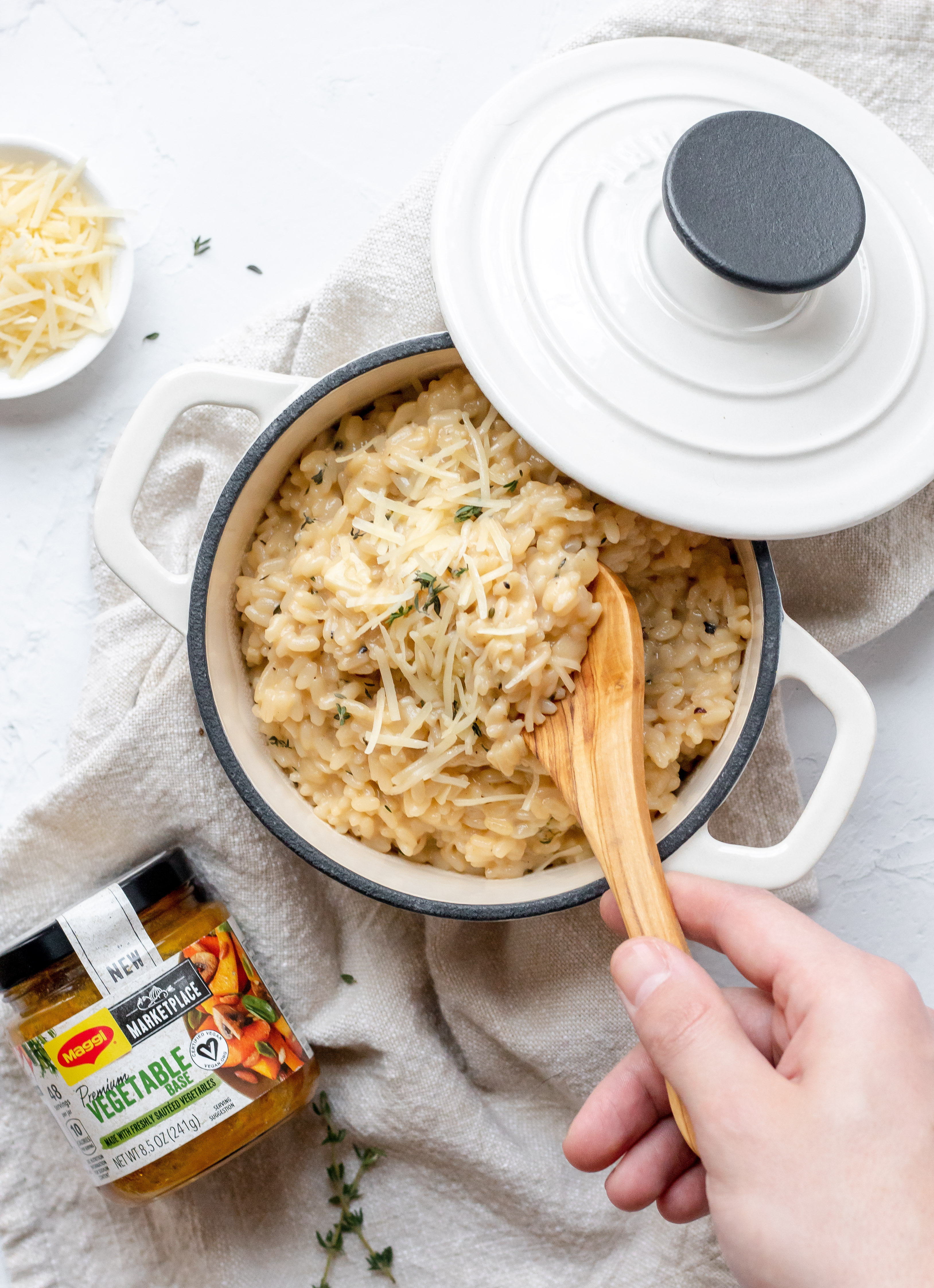 simple parmesan risotto with maggi marketplace premium vegetable base