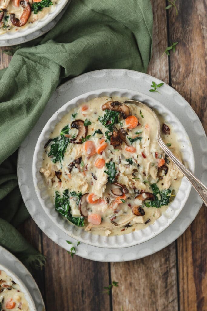 Creamy Chicken and Wild Rice Soup with Kale Recipe Barley & Sage