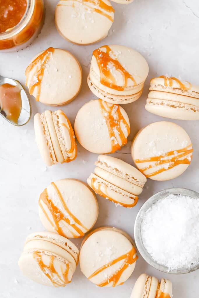salted caramale french macarons