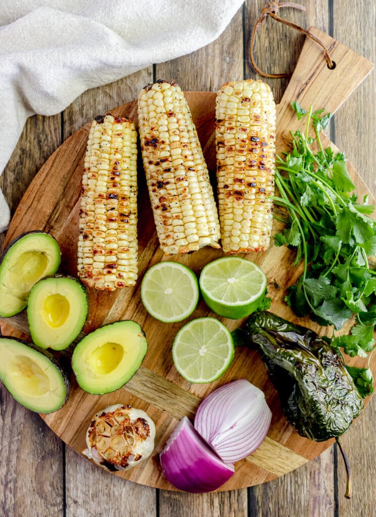 grilled corn and avocado salsa raw ingredients