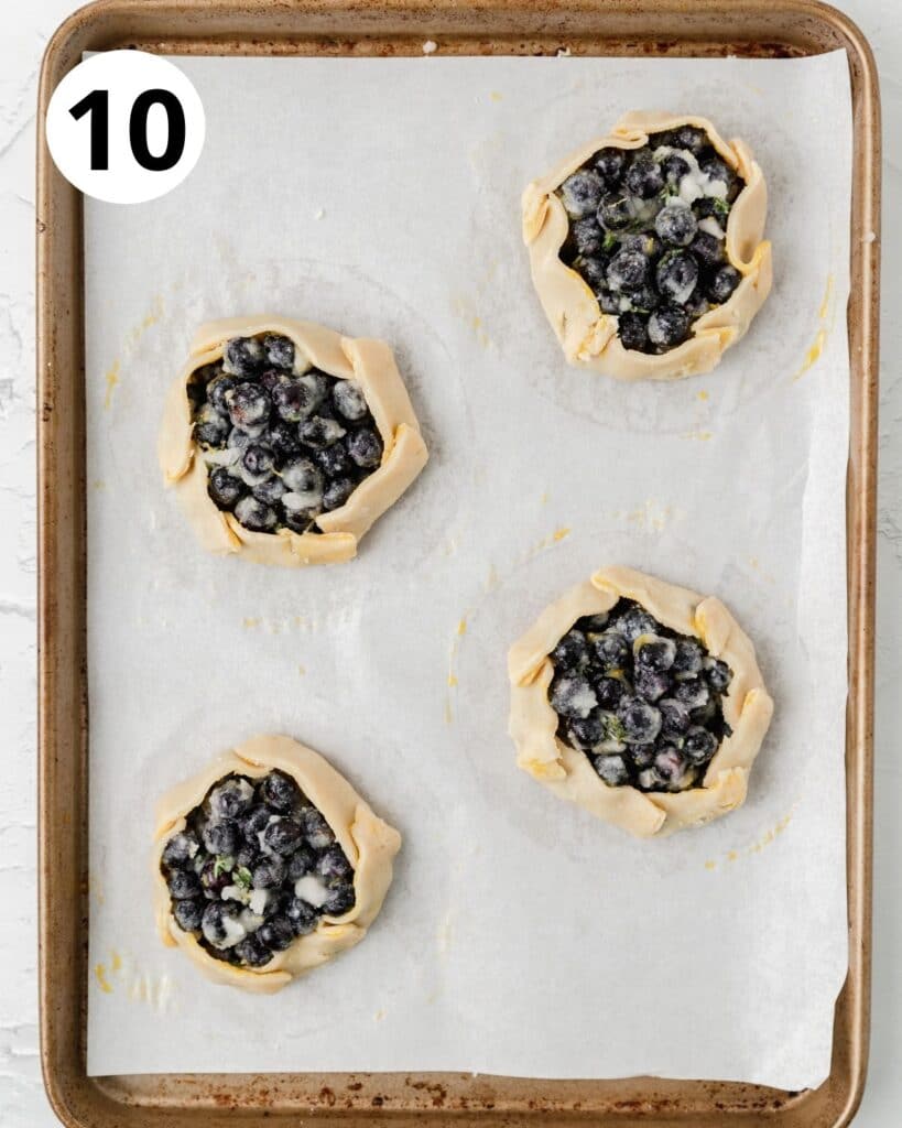 mini blueberry galettes before baking
