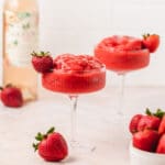 strawberry frose (frozen rose) with fresh strawberries