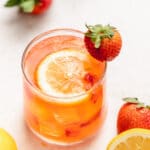boozy strawberry lemonade with fresh strawberries