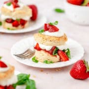 balsamic roasted strawberry shortcake with whipped cream