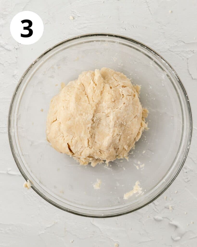 pie dough formed into sticky ball