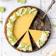 key lime pie cut in slices