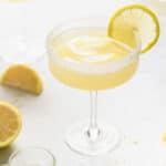 close up shot of lemon drop martini