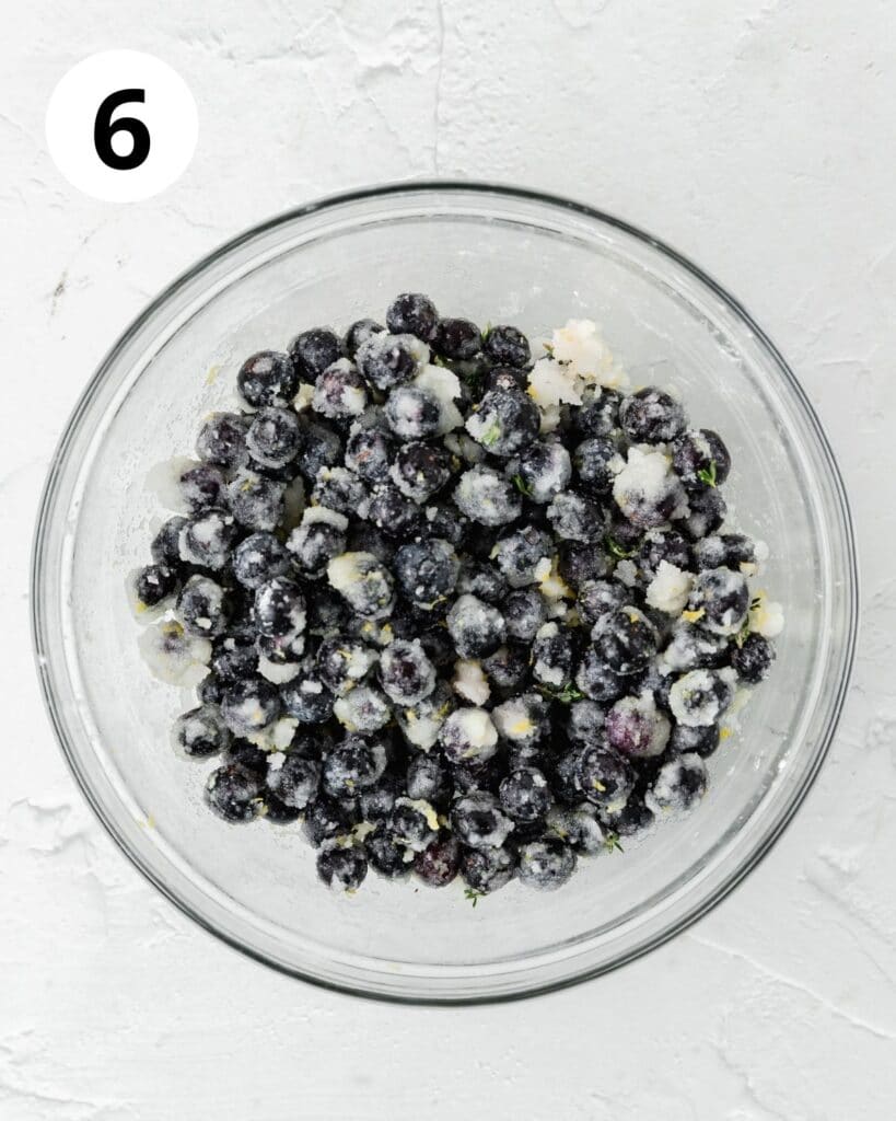 blueberry galette filling tossed together