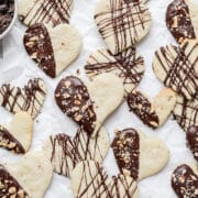 close up shot of chocolate hazelnut cookies
