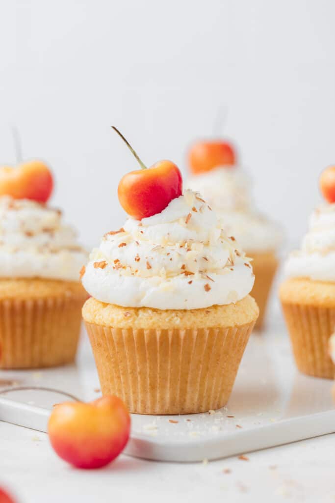 rainier cherry and almond cupcakes