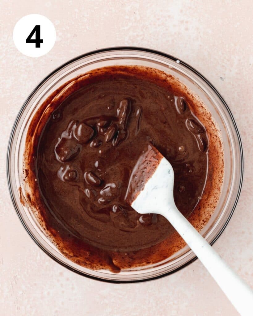chocolate ganache being stirred