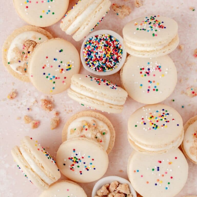 Birthday Cake Macarons with Cake Crumbs Recipe Barley & Sage — free download