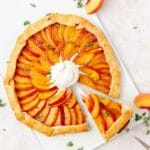 close up of peach and thyme galette