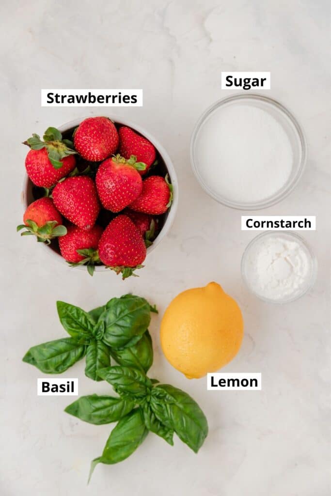 strawberry galette labeled ingredients 