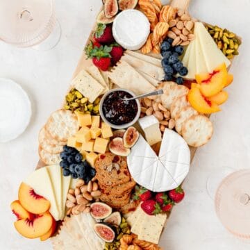 square image of summer cheeseboard
