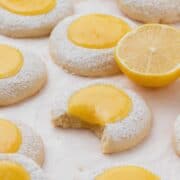 close up shot of lemon curd cookies