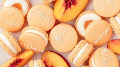 Peach Macarons with Fresh Peaches and Cream Recipe ~ Barley & Sage