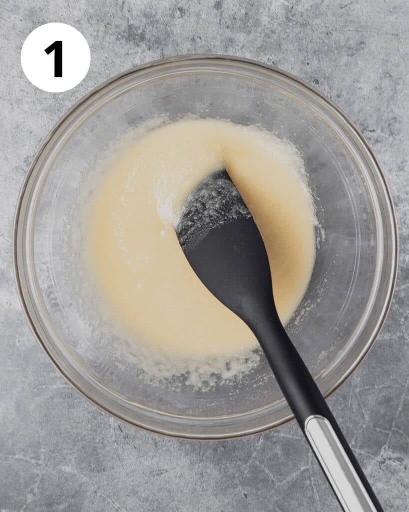 butter and sugar in mixing bowl 