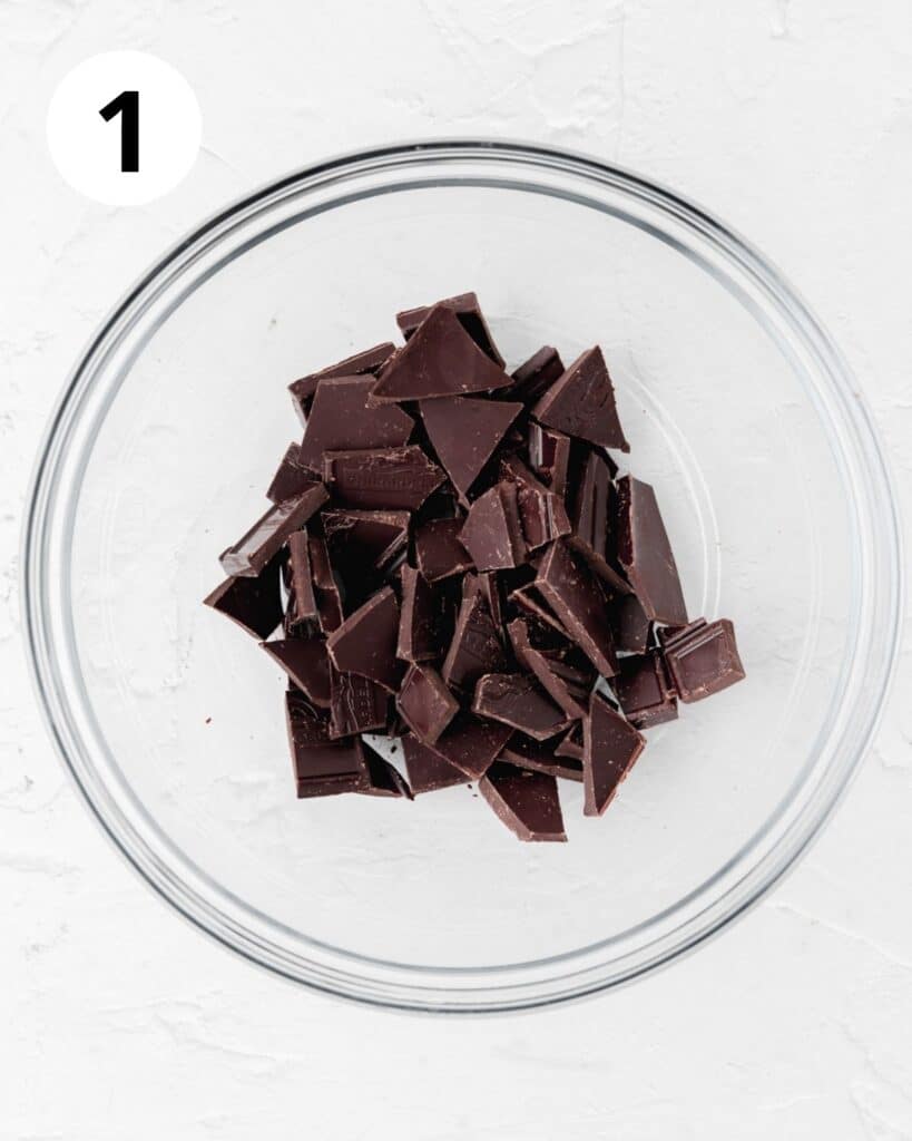 dark chocolate in bowl