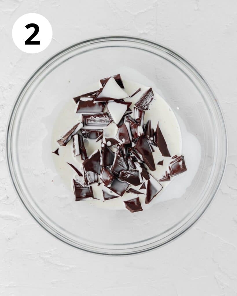 dark chocolate covered in heavy cream