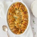 close up shot of scalloped potatoes