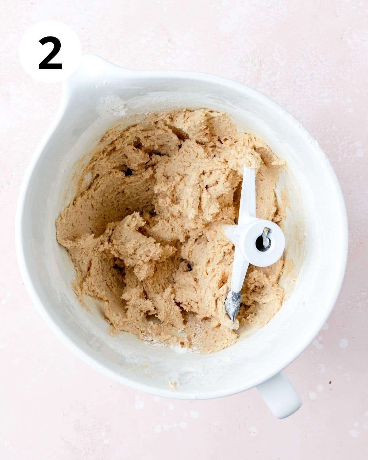 cookie dough in kitchen aid mixer bowl