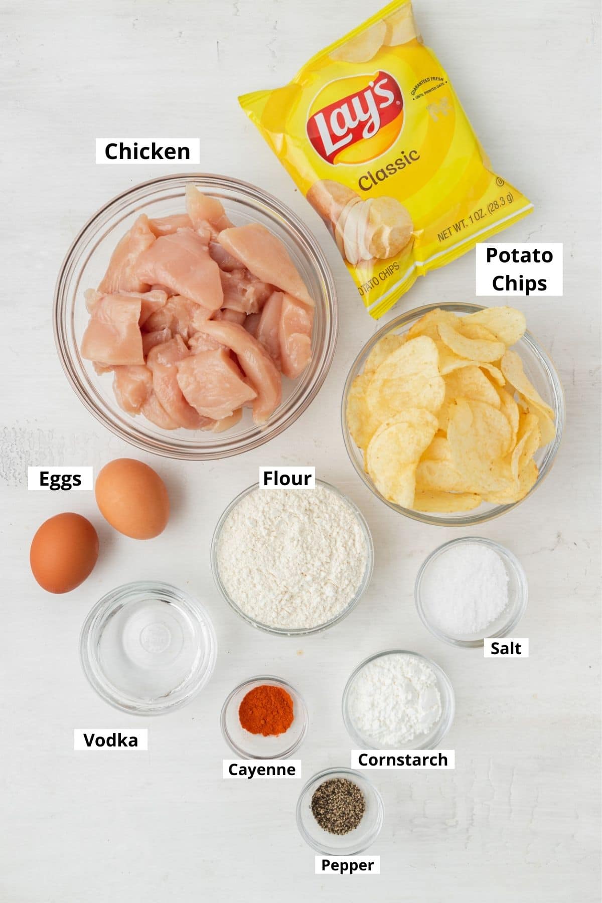 potato chip chicken tenders ingredients shot