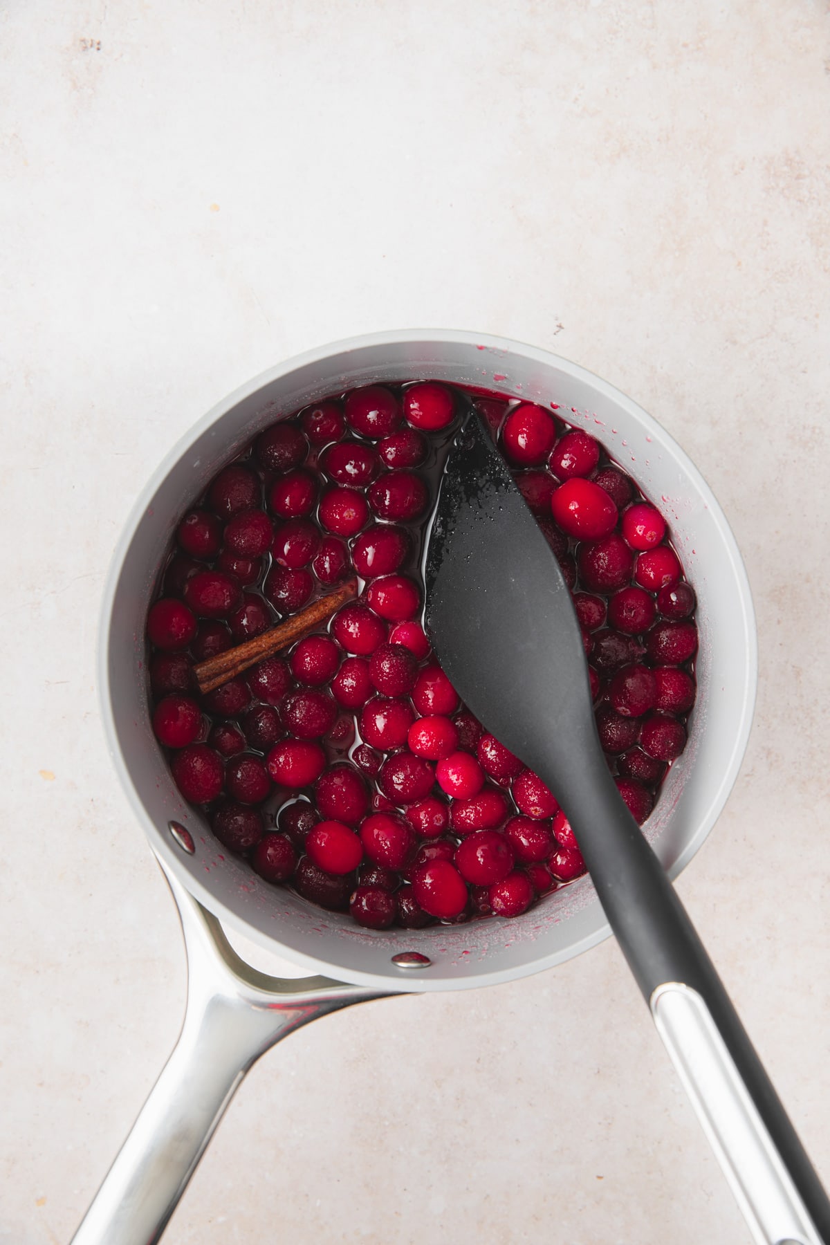 ingredients for cranberry sauce in pot