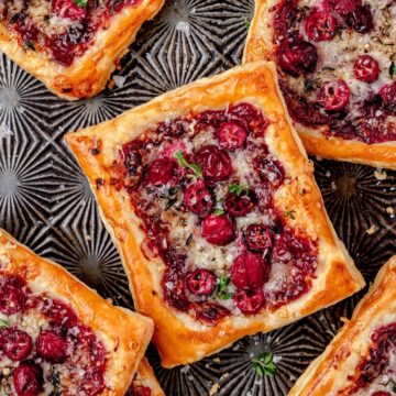 close up shot of cranberry tarts