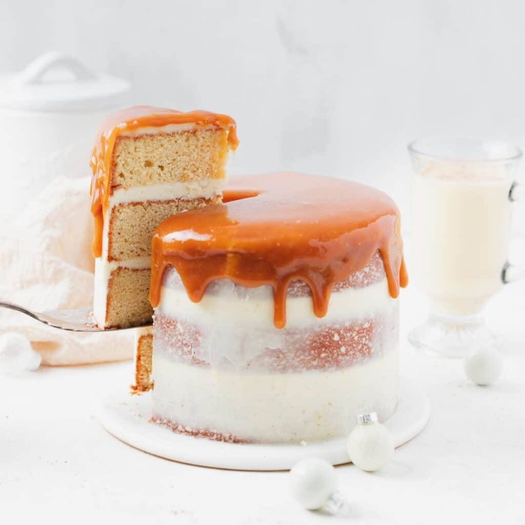 Eggnog Layer Cake with Salted Caramel Recipe Barley & Sage