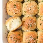 close up shot of sourdough sour cream chive dinner rolls