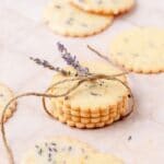 close up shot of lemon lavender cookies