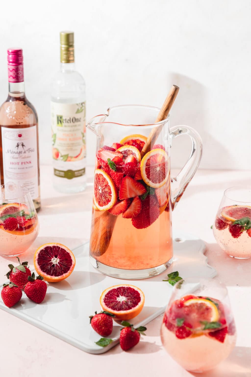 Pink Sangria with Rosé Wine Barley & Sage