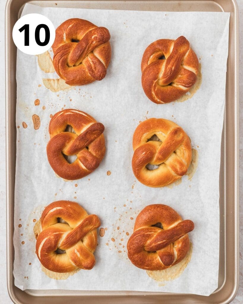 soft pretzels after baking.