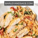 one pot tuscan chicken orzo pin.