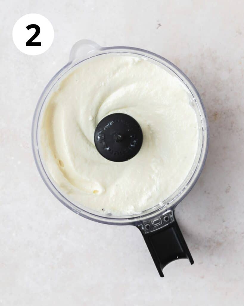 whipped ricotta cheese in food processor. 
