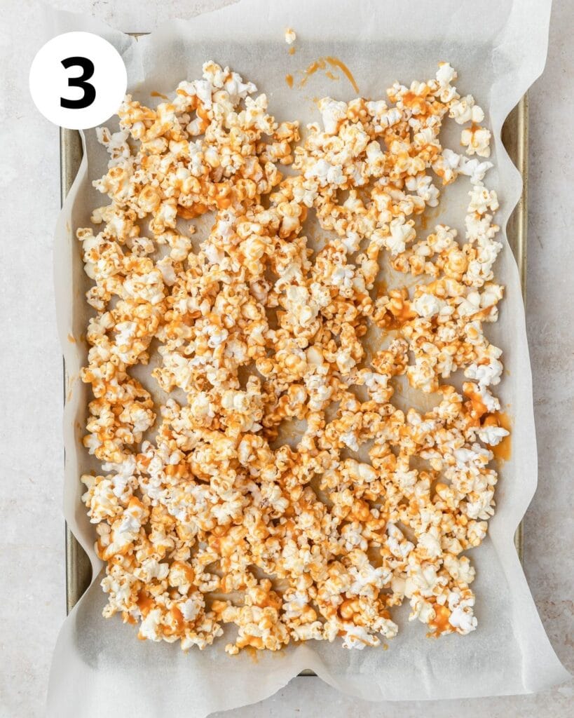 popcorn tossed with salted caramel.