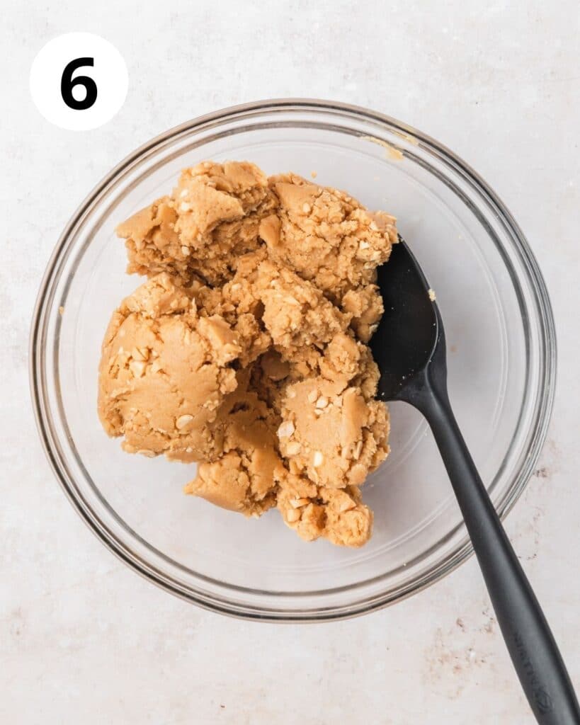 peanut butter cookie dough before scooping.