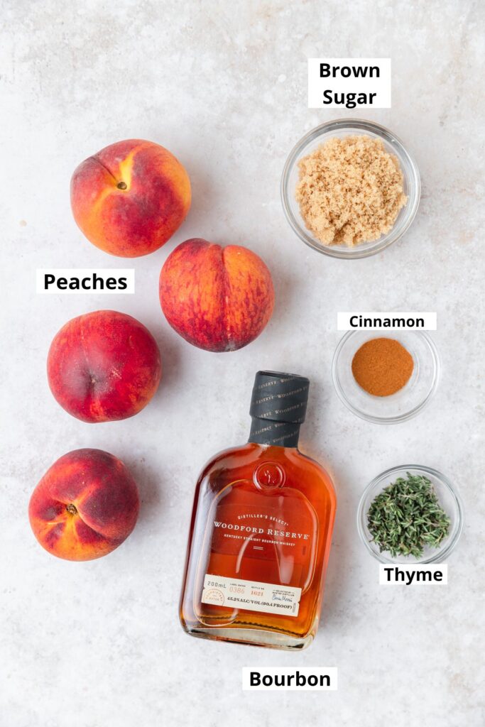 bourbon roasted peaches ingredients. 