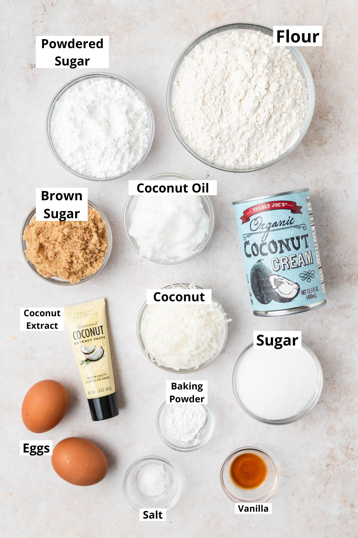 toasted coconut donuts ingredients.