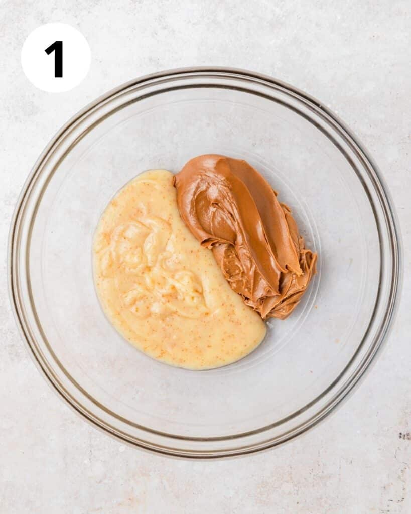 brown butter and biscoff cookie butter in bowl.