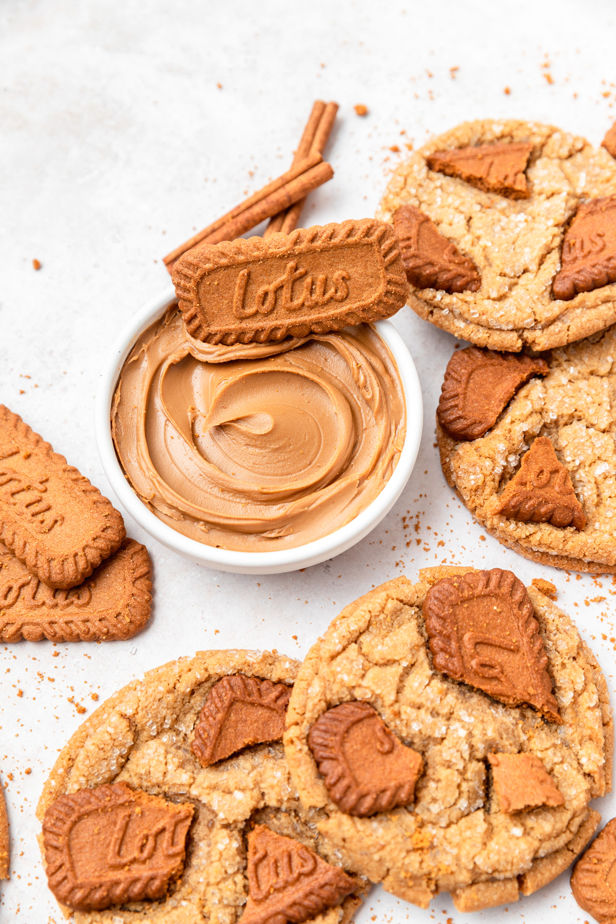 close up shot of biscoff cookie butter.
