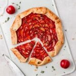 close up of plum galette.