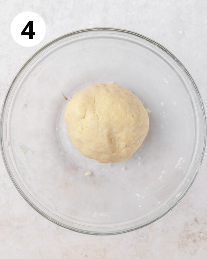 ball of cheese pie dough in bowl.