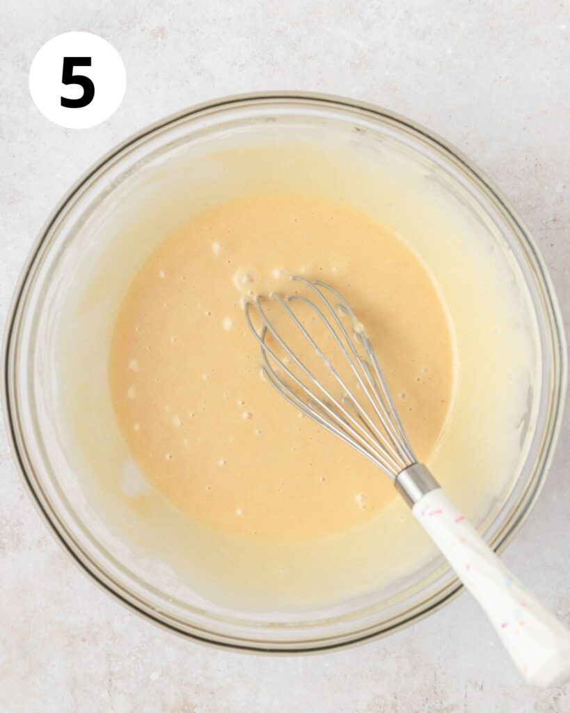 champagne cupcake batter in bowl.