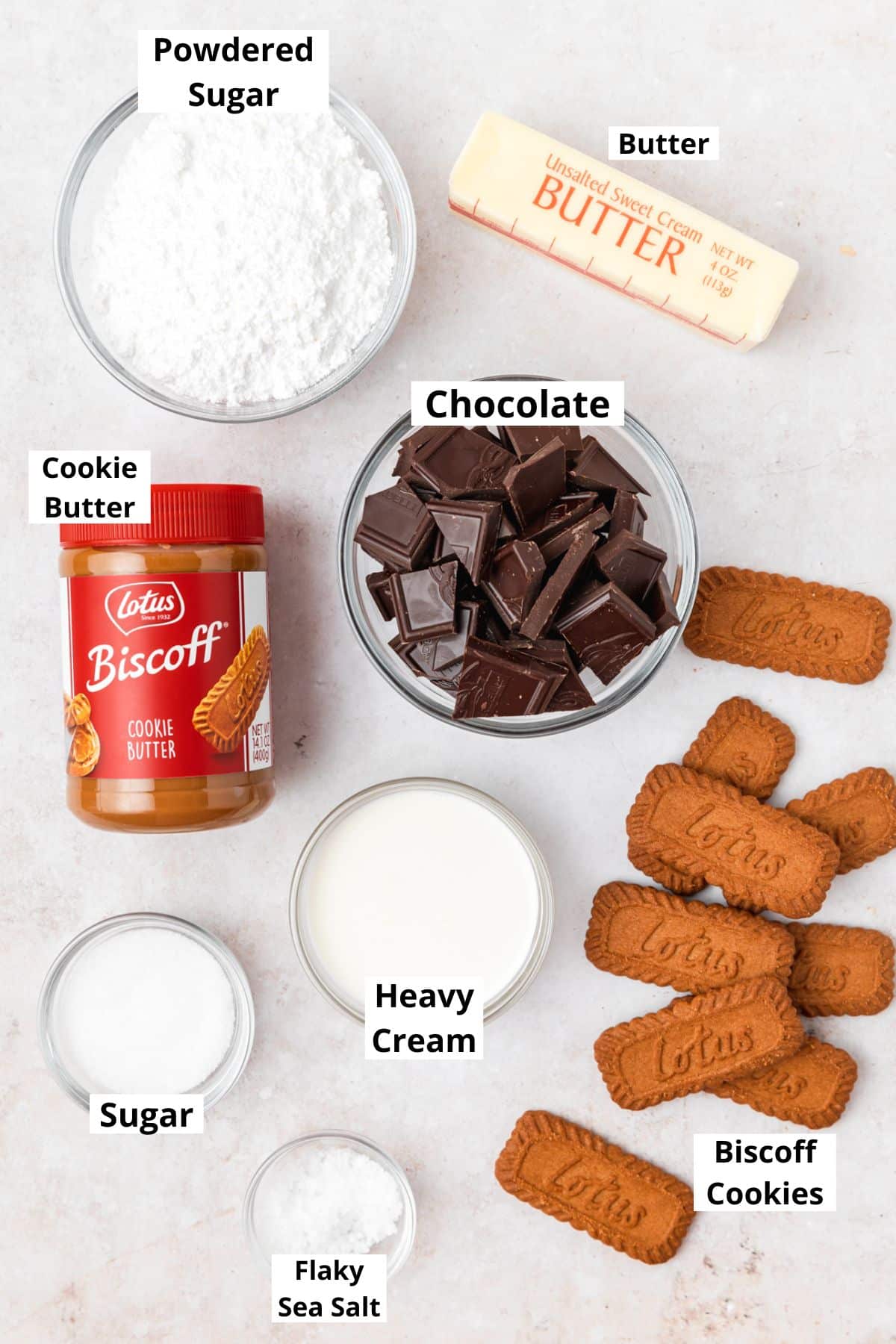 biscoff cookie butter chocolate tart ingredients.