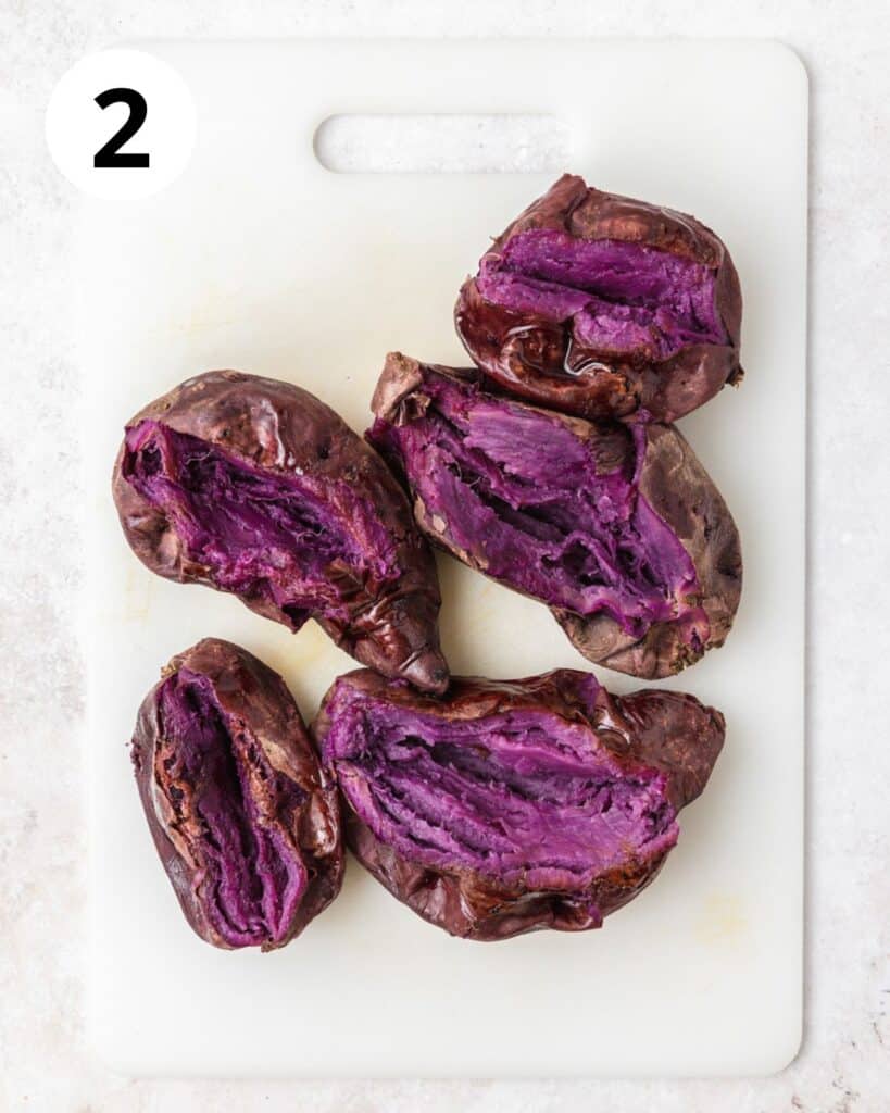 roasted purple sweet potatoes.