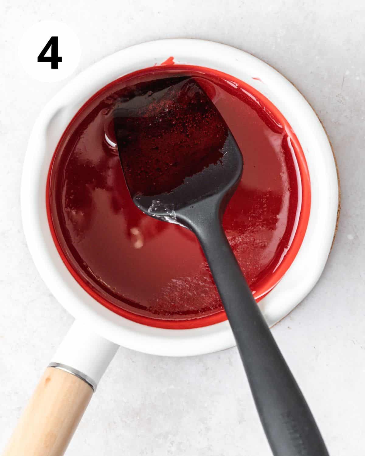 cooking edible blood in pot.